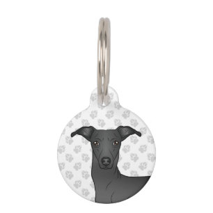 Placa Para Mascotas Ilustración de la cabeza de un lindo perro Galgo I