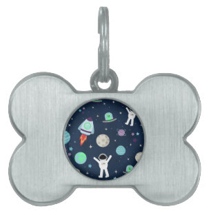 Placa Para Mascotas Ilustracion de patrón de espacio