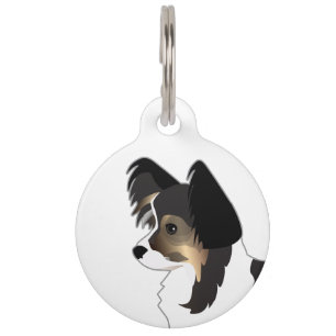Placa Para Mascotas Ilustracion Papillon Toy Dog Raza