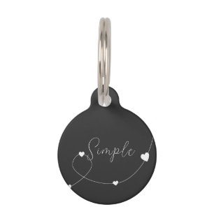 Placa Para Mascotas Ilustracion simple con corazones en estilo minimal