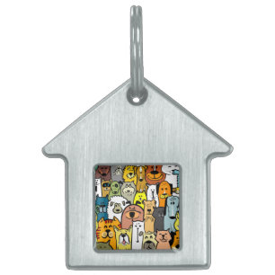Placa Para Mascotas Ilustraciones de perros y gatos animados
