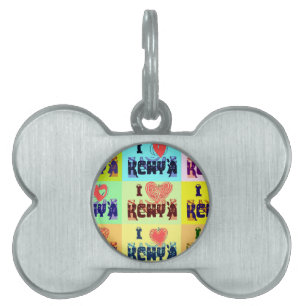 Placa Para Mascotas Imagen de arte pop de Kenya Travel Souvenir