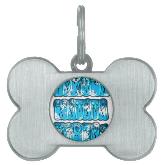 Placa Para Mascotas Imagen de Hakuna Matata en Corea del Sur (Frente)