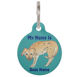 Placa Para Mascotas imagen del perro mezclado desaliñado de la raza