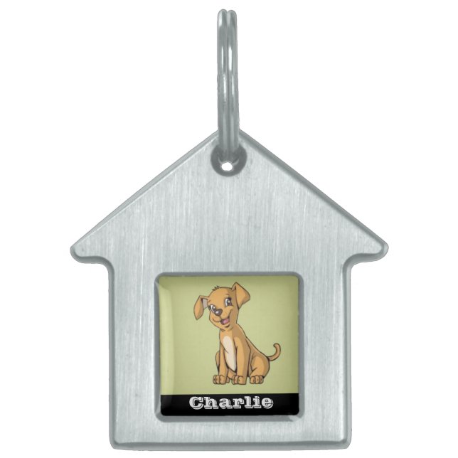 Placa Para Mascotas Imagen y nombre modificables para perros lindos y  (Frente)