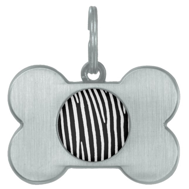 Placa Para Mascotas Impresión animal de cebra (Frente)