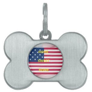 Placa Para Mascotas Impresión artística de la bandera de los Estados U