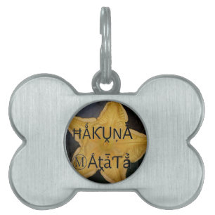 Placa Para Mascotas Impresión artística de la estrella dorada Hakuna M