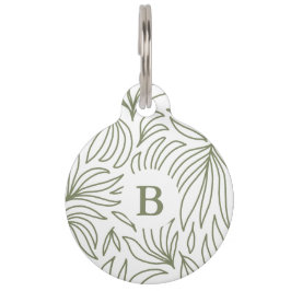 Placa Para Mascotas Impresión botánica monográfica con información de 