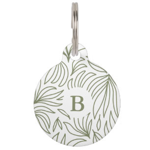 Placa Para Mascotas Impresión botánica monográfica con información de