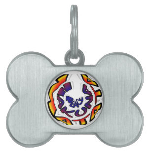 Placa Para Mascotas Impresión circular de arte "Peace Hakuna Matata"