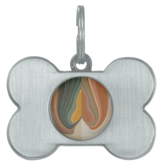 Placa Para Mascotas Impresión de arte abstracto retro (Frente)