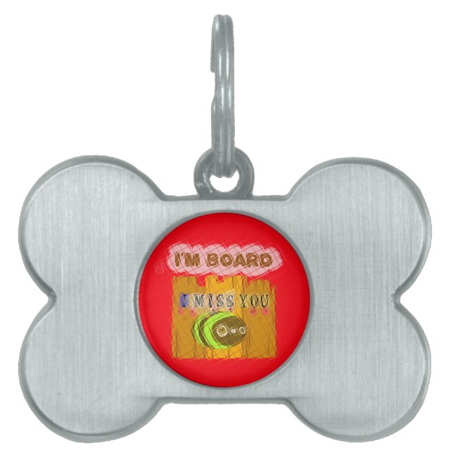 Placa Para Mascotas Impresión de Arte de Abeja Extraña (Frente)