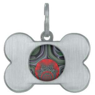 Placa Para Mascotas Impresión de arte de Aurora Roja