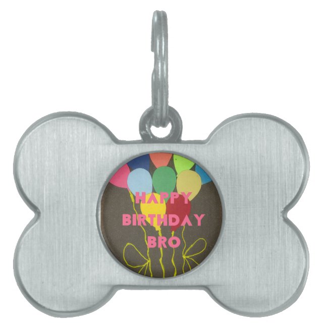 Placa Para Mascotas Impresión de arte de cumpleaños feliz (Frente)