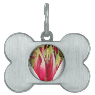 Placa Para Mascotas Impresión de arte floral cardíaco