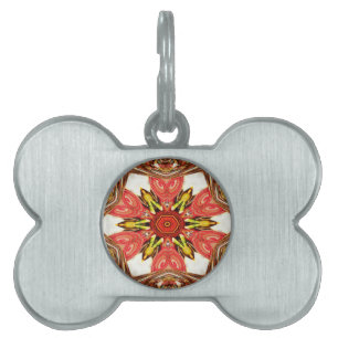 Placa Para Mascotas Impresión de arte floral Doodle
