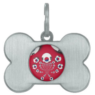 Placa Para Mascotas Impresión de arte Kaleidoscope de la bandera de Co