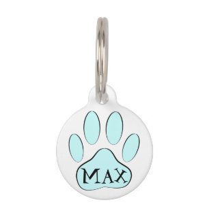 Placa Para Mascotas Impresión de Blue Paw