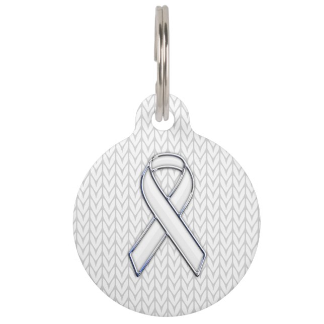 Placa Para Mascotas Impresión de cinta cromada como de cinta blanca (Anverso)
