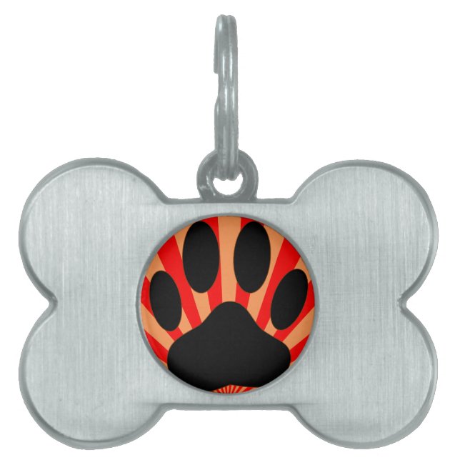 Placa Para Mascotas Impresión de la hoja de perro radiante (Frente)