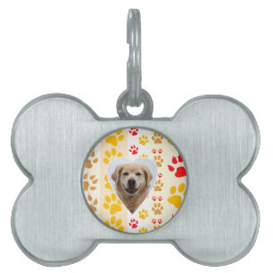 Placa Para Mascotas Impresión de las patas de los corazones de perro d