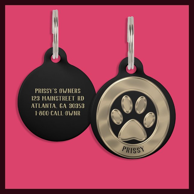 Placa Para Mascotas Impresión de papel metálico de oro (Subido por el creador)