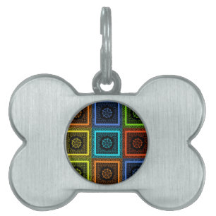 Placa Para Mascotas Impresión de patrones africanos controlados