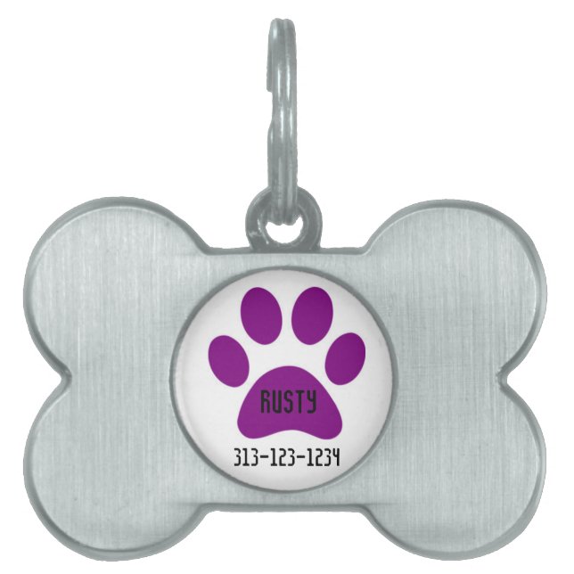 Placa Para Mascotas Impresión personalizada de mascotas/hojas de cálcu (Frente)