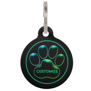 Placa Para Mascotas Impresión personalizada de nicho negro brillante