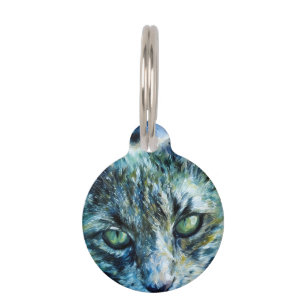 Placa Para Mascotas Impresionante etiqueta de mascota de gatos de ojos