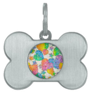 Placa Para Mascotas Impresionante Pastel Valentine Hearts