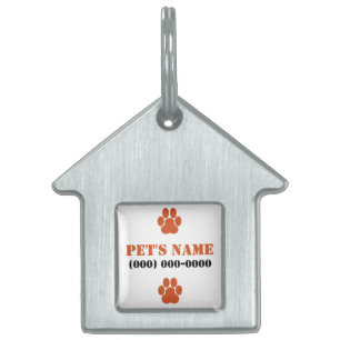 Placa Para Mascotas Impresiones de la pintura naranja
