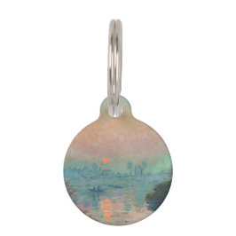 Placa Para Mascotas Impresionismo de Monet Sunset Seine Bella Artes