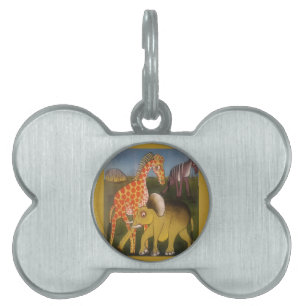 Placa Para Mascotas Imprimir arte de trío africano