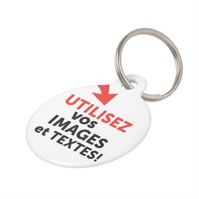 Placa Para Mascotas Imprimir sus diseños en línea DIY Franceses (Lateral)