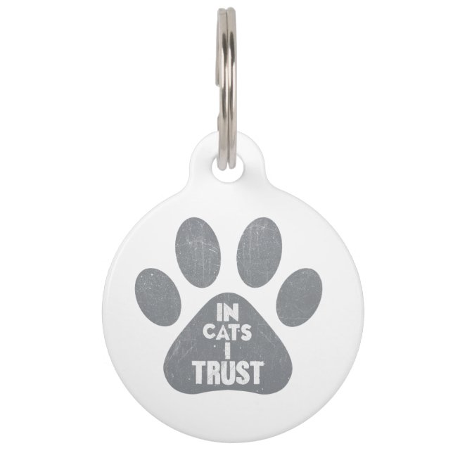 Placa Para Mascotas In Cat I Trust (Anverso)