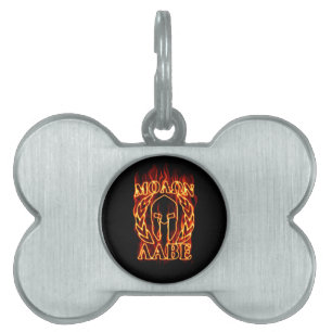 Placa Para Mascotas Incendio de ramilas de máscaras de guerreros de Mo