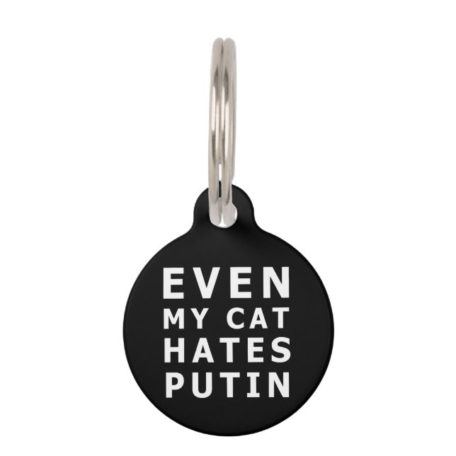 Placa Para Mascotas Incluso mi gato odia a putin (Anverso)