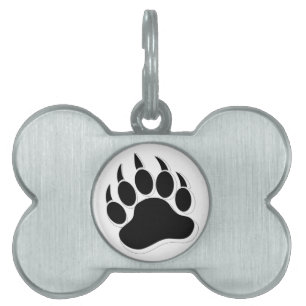 Placa Para Mascotas Increíble efecto 3D de la garra del oso gay B&W