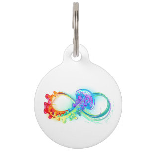 Placa Para Mascotas Infinidad con las medusas del arcoiris