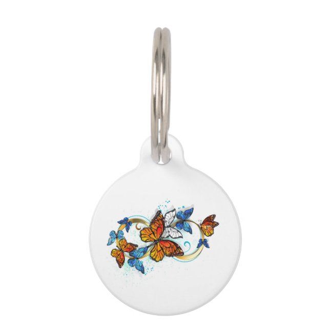 Placa Para Mascotas Infinidad de Mariposas Monarca (Anverso)