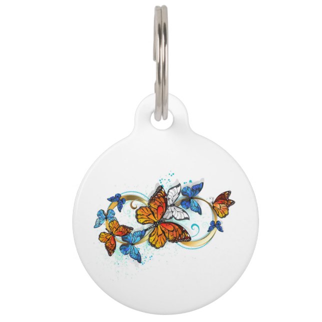 Placa Para Mascotas Infinidad de Mariposas Monarca (Anverso)