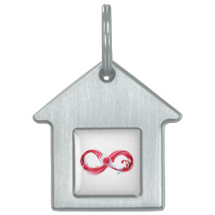 Placa Para Mascotas Infinito con vino Rojo