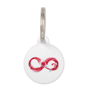 Placa Para Mascotas Infinito con vino Rojo