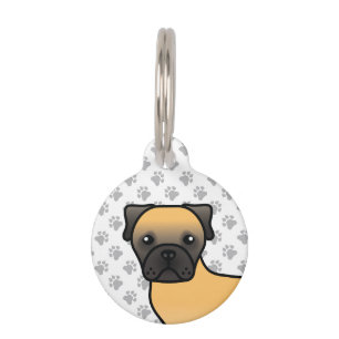 Placa Para Mascotas Información de Bullmastiff cervato perro de dibujo