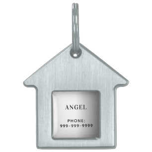 Placa Para Mascotas Información de contacto de nombre plateado
