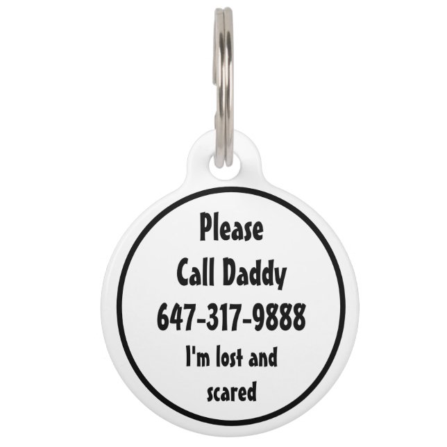 Placa Para Mascotas Información de contacto del propietario del nombre (Reverso)