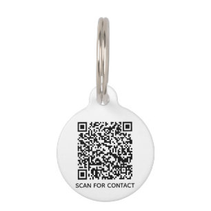 Placa Para Mascotas Información de contacto no digitable de código QR