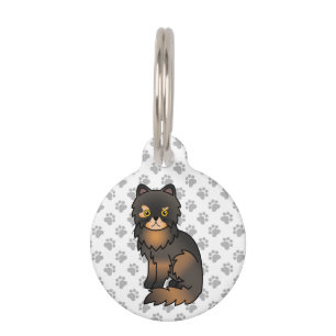 Placa Para Mascotas Información de gato de dibujos animados y mascota